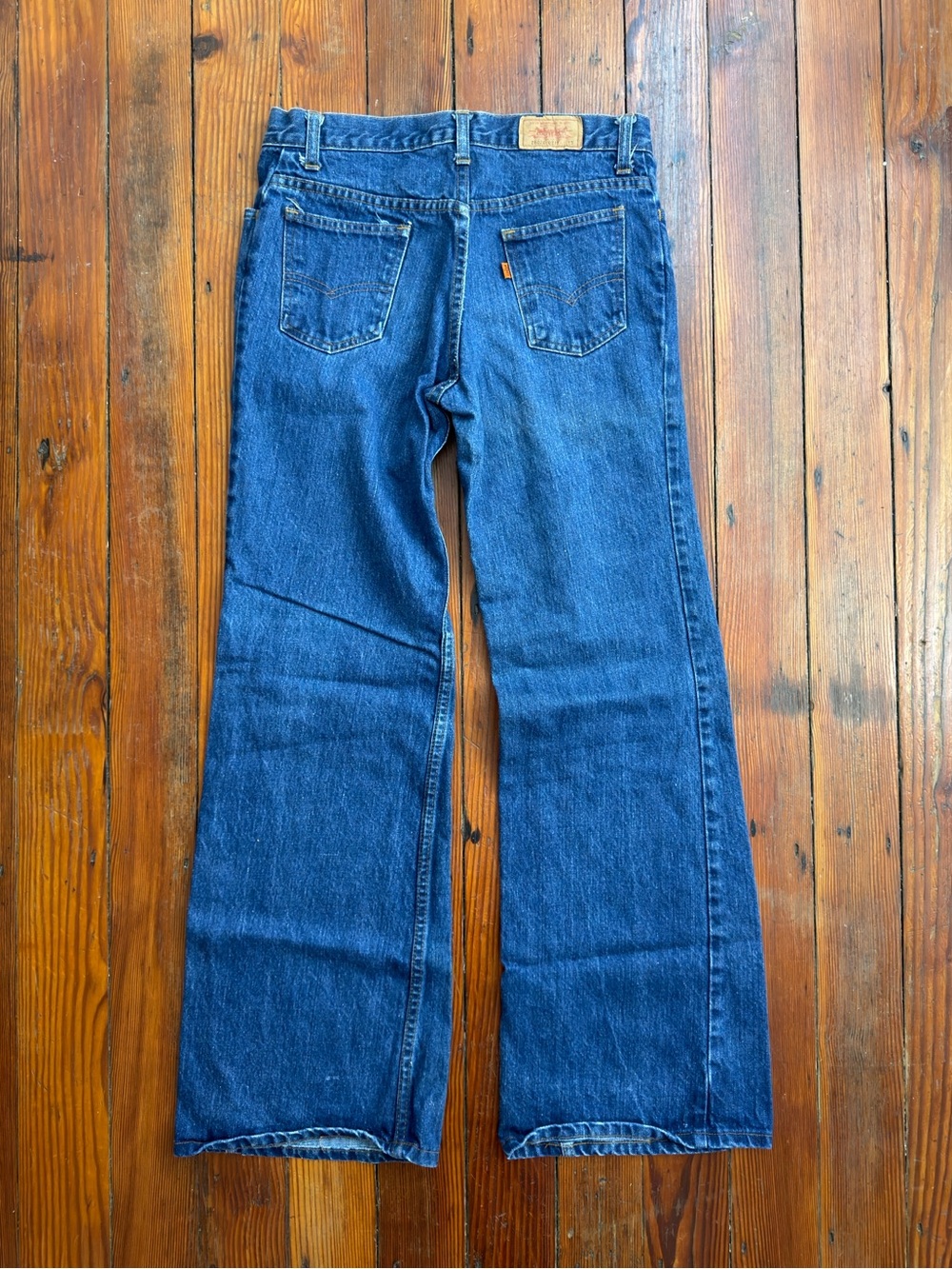 Vintage 70s Levi’s 515 shrink to fit bootcut jeans 26020 0217 orange tab